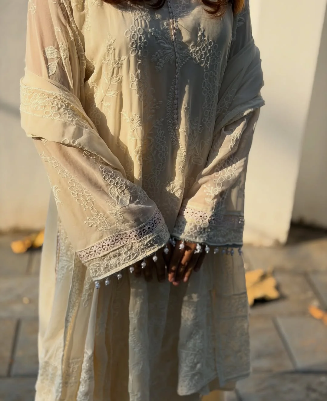 Meher Ivory Premium Chikankari Suit with Dupatta - Image 3