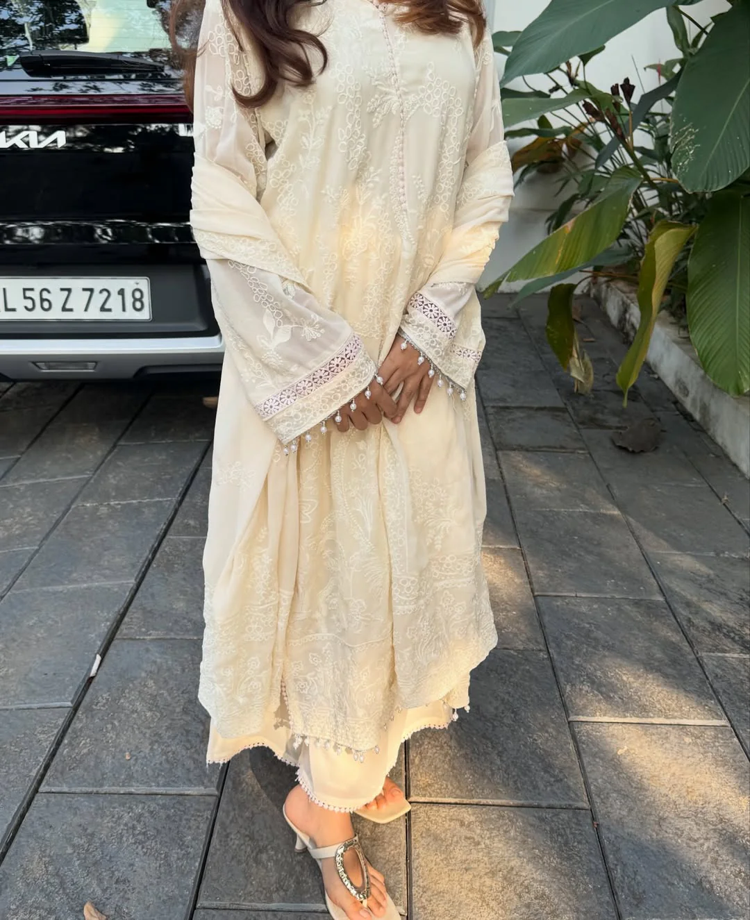 Meher Ivory Premium Chikankari Suit with Dupatta - Image 4