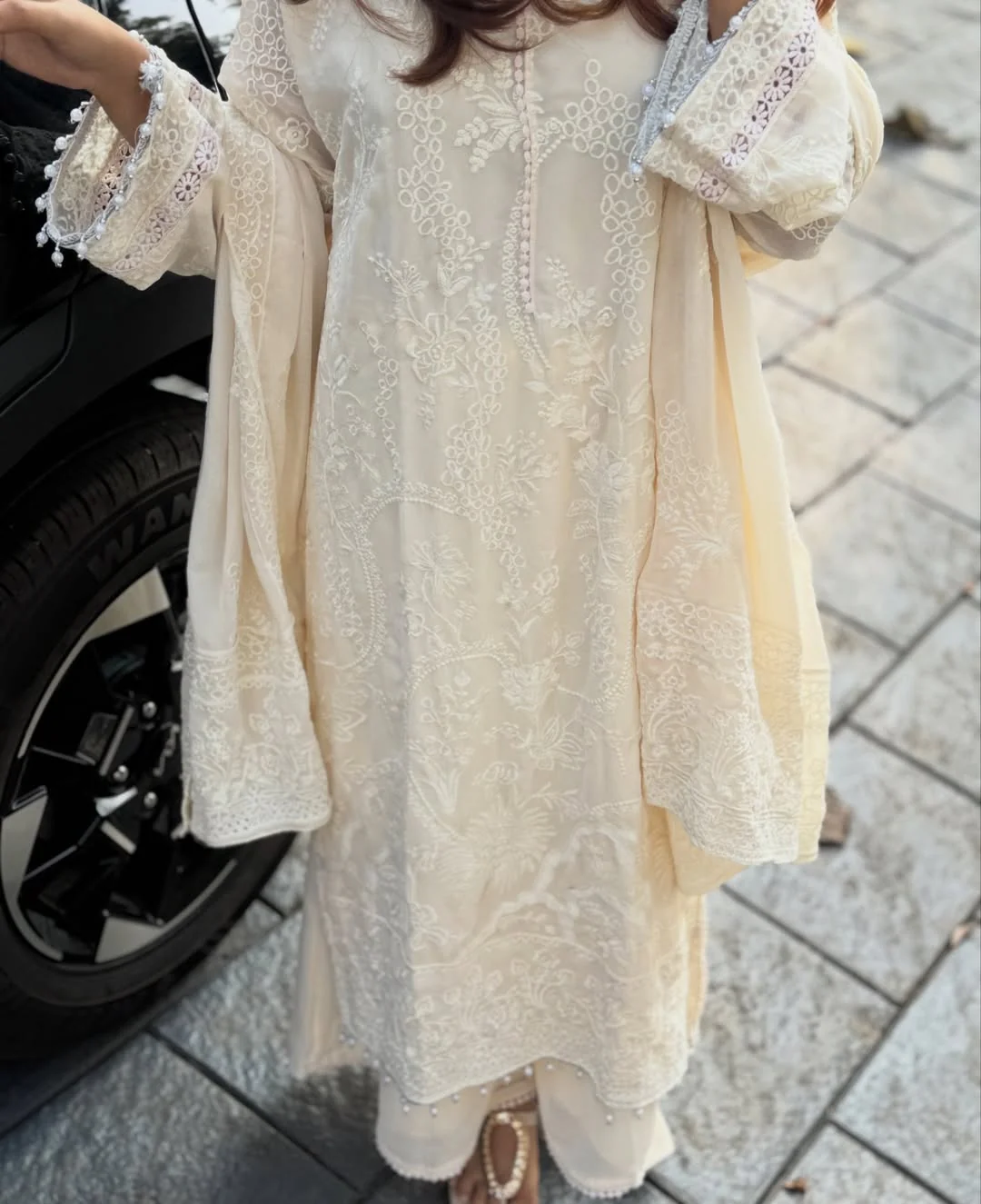 Meher Ivory Premium Chikankari Suit with Dupatta - Image 5