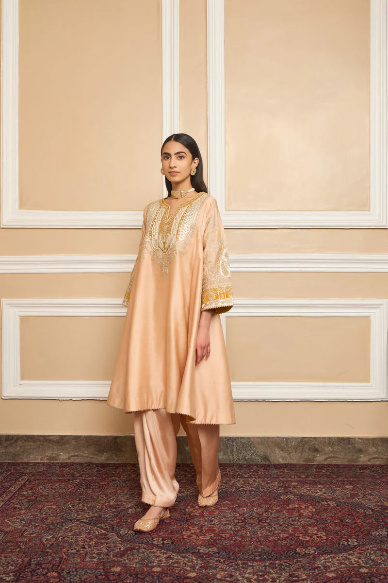 Mohsina - Rose Pink Short Kalidaar Salwar suit - Image 5