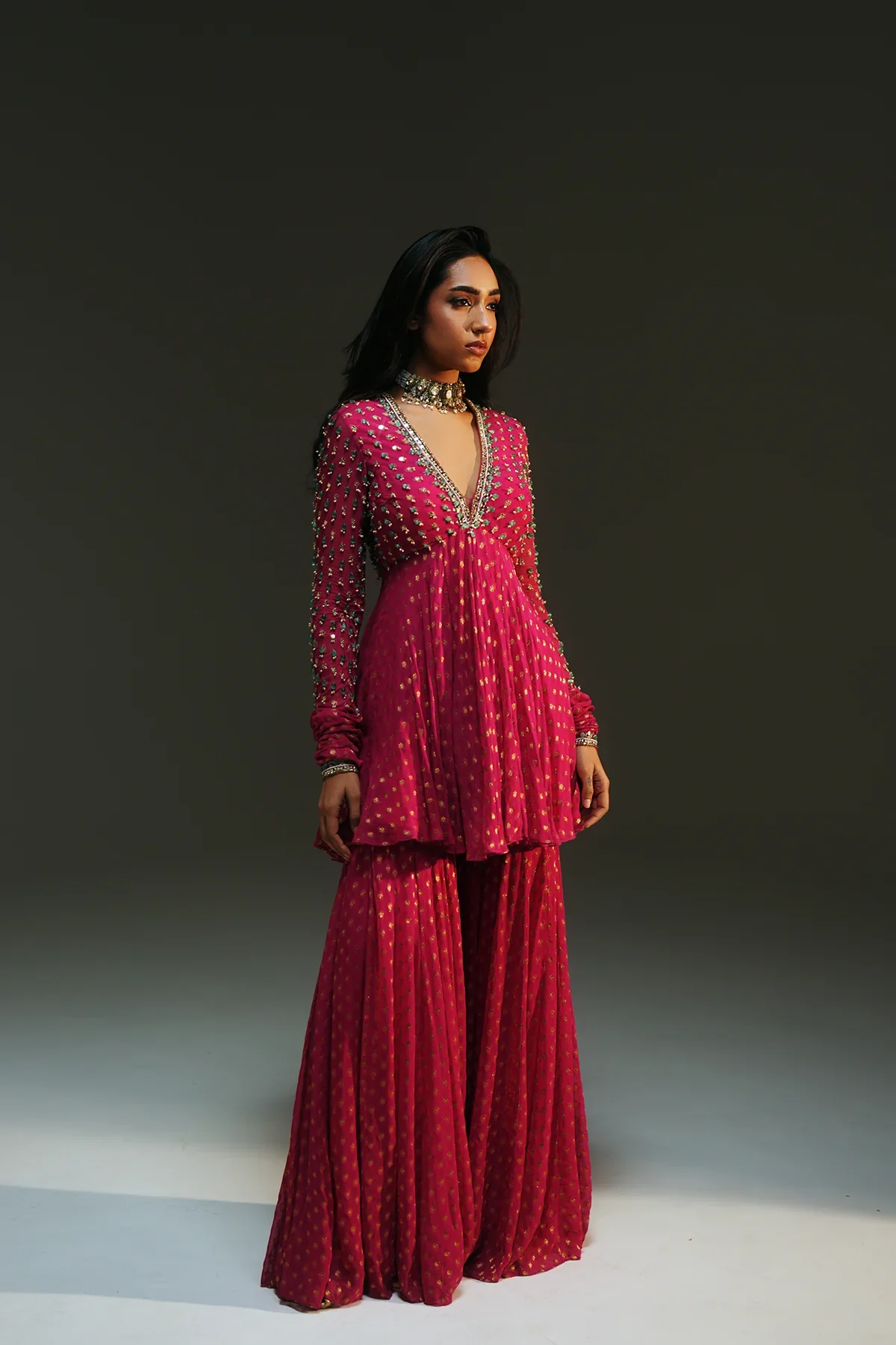 Naina Rani Luxe Hand-Embellished Sharara Suit - Image 5