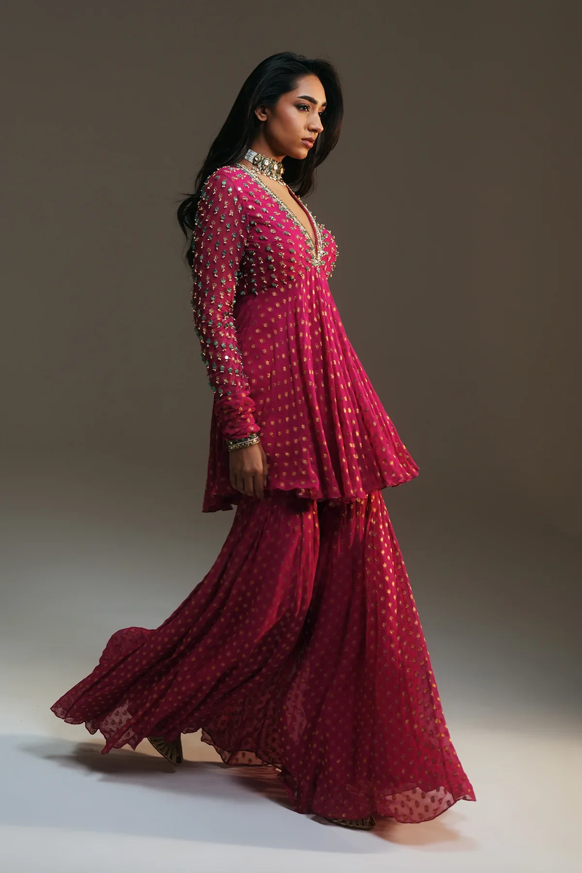 Naina Rani Luxe Hand-Embellished Sharara Suit - Image 9