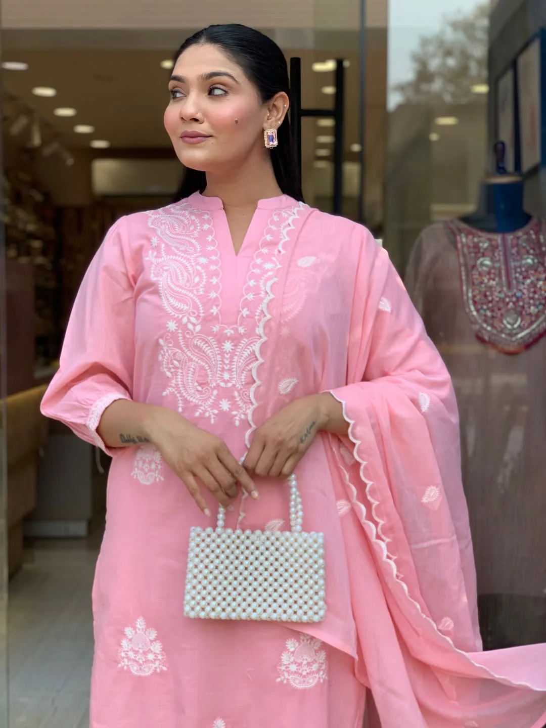 Nency Elegant Pastel Pink Kurta Set - Image 3