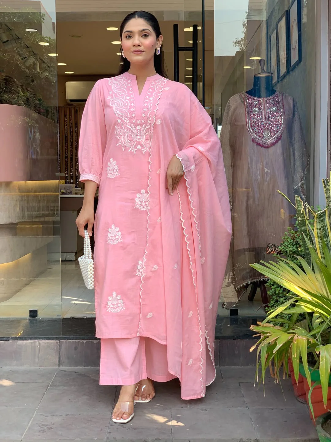 Nency Elegant Pastel Pink Kurta Set - Image 6