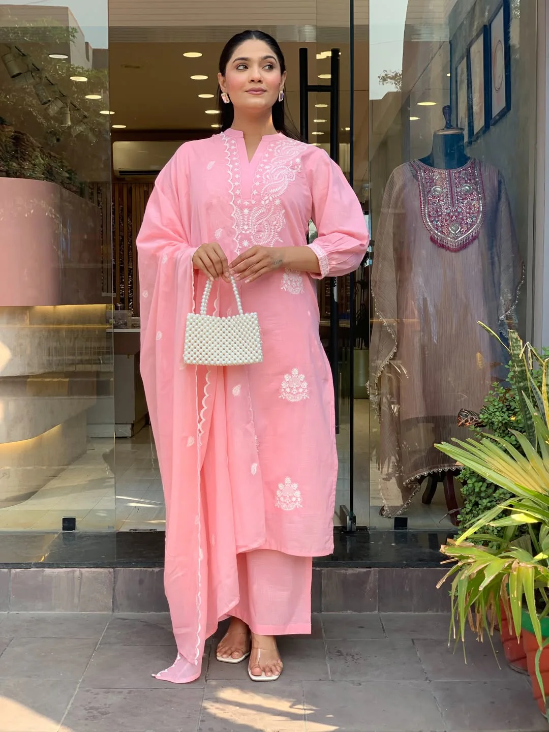 Nency Elegant Pastel Pink Kurta Set - Image 7