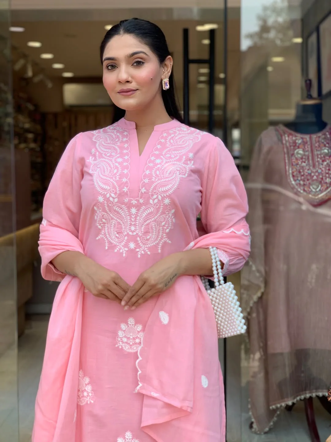 Nency Elegant Pastel Pink Kurta Set - Image 8