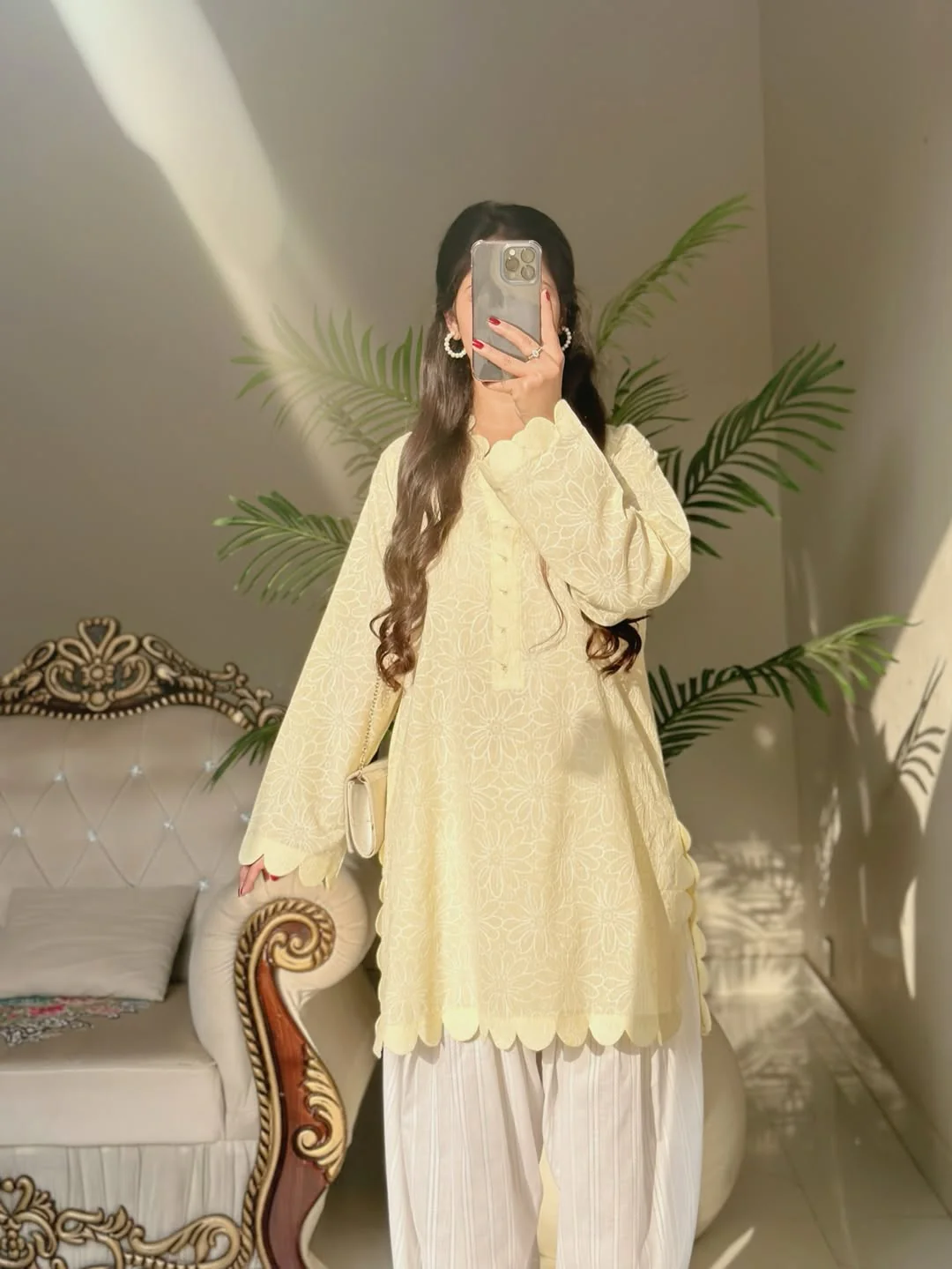 Nisha Minimalist Summer Kurta Set Soft Cotton Blend - Image 3