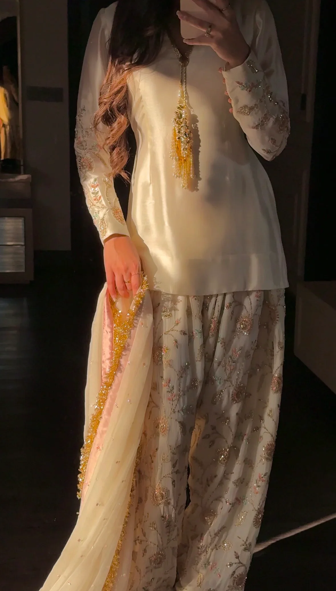 Noor Ivory Luxe Embroidered Shalwar Suit Set - Image 3