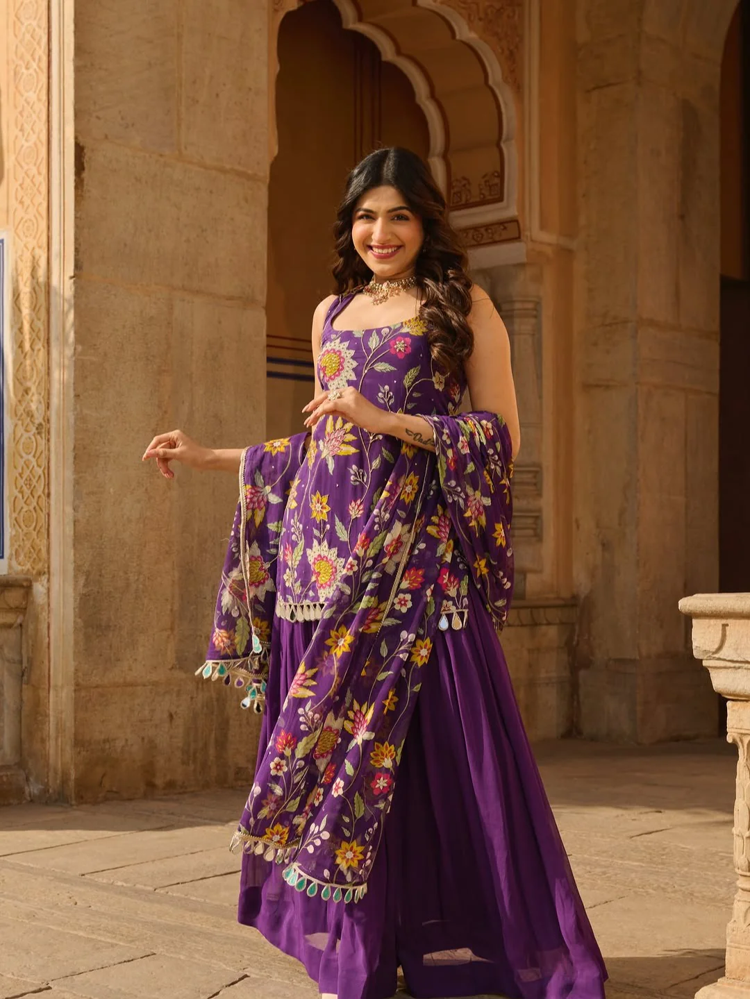 Pihu Festive Wear Floral Ethnic Suit - Image 6