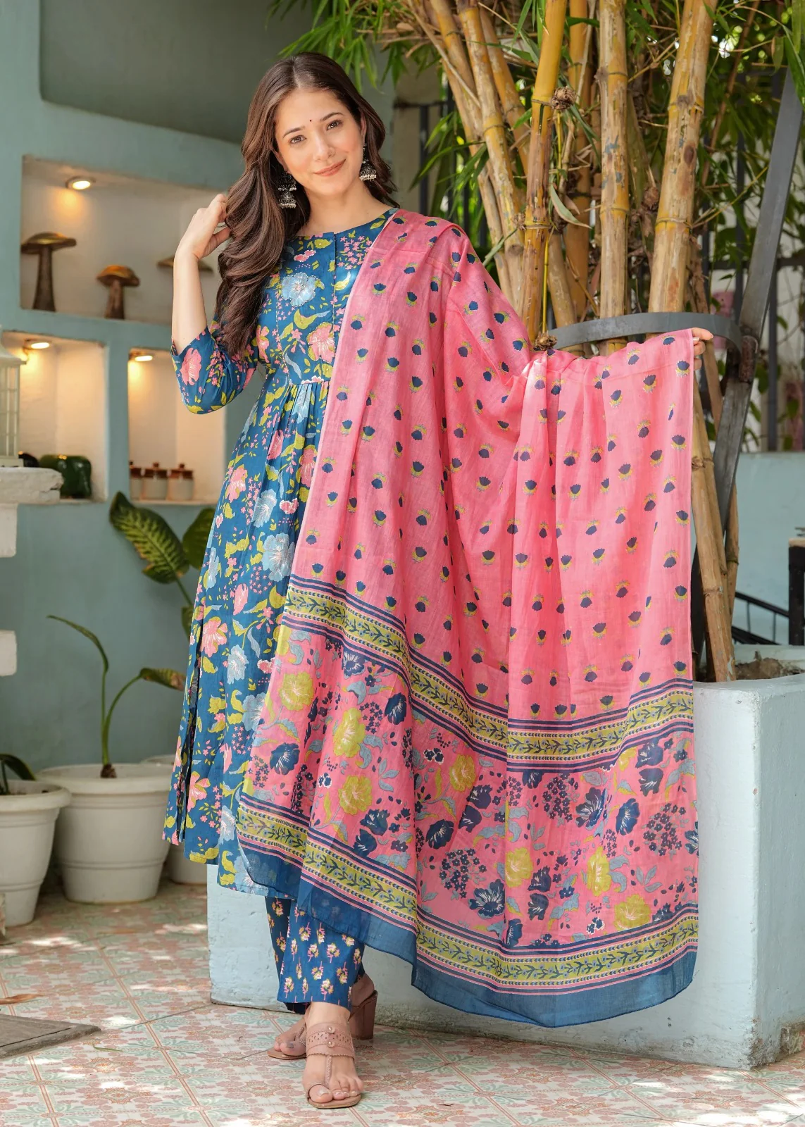 Prisha Printed Floral Kurta Set - Image 3