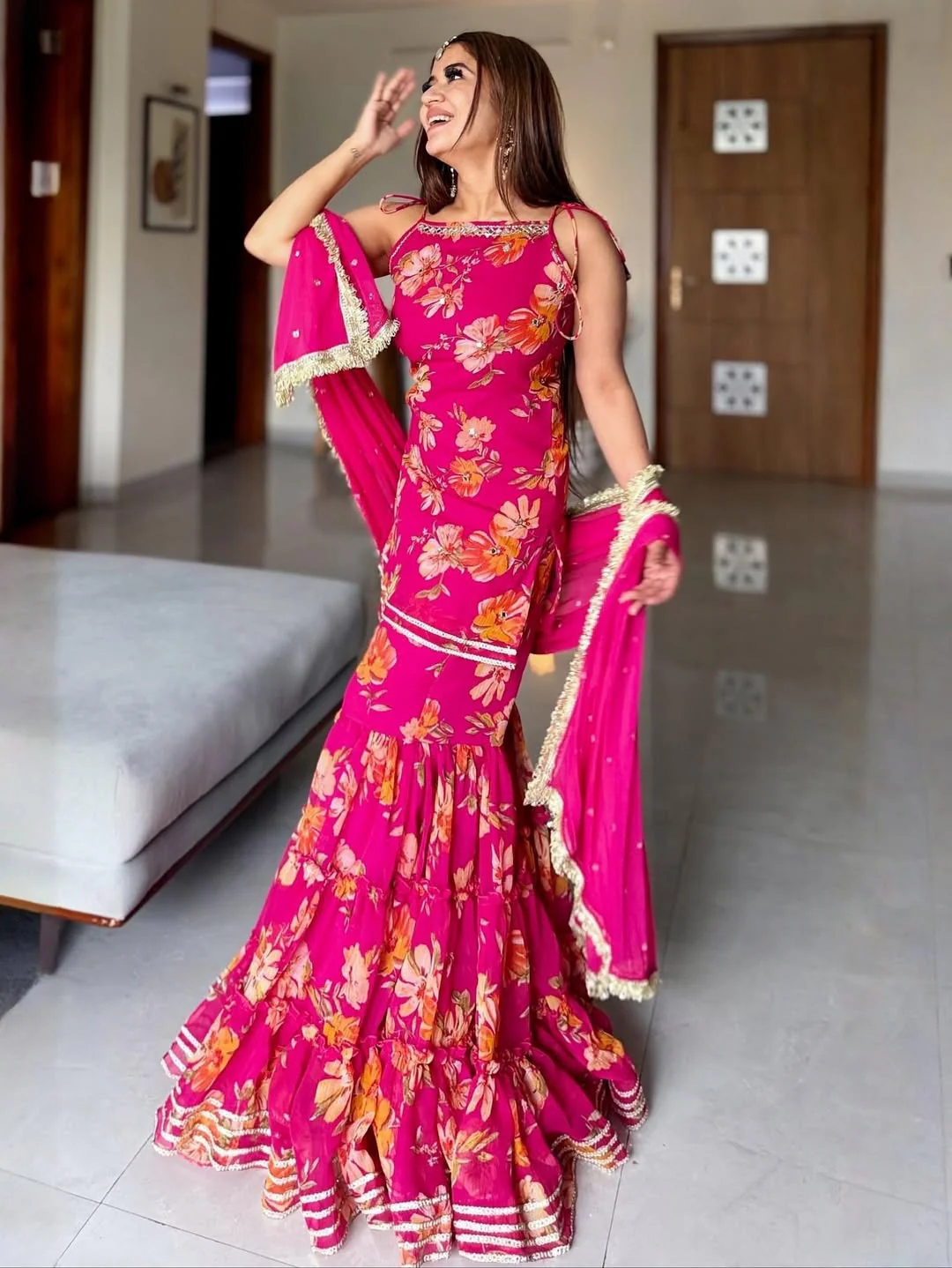 Ruhani Floral Sharara Set - Image 3