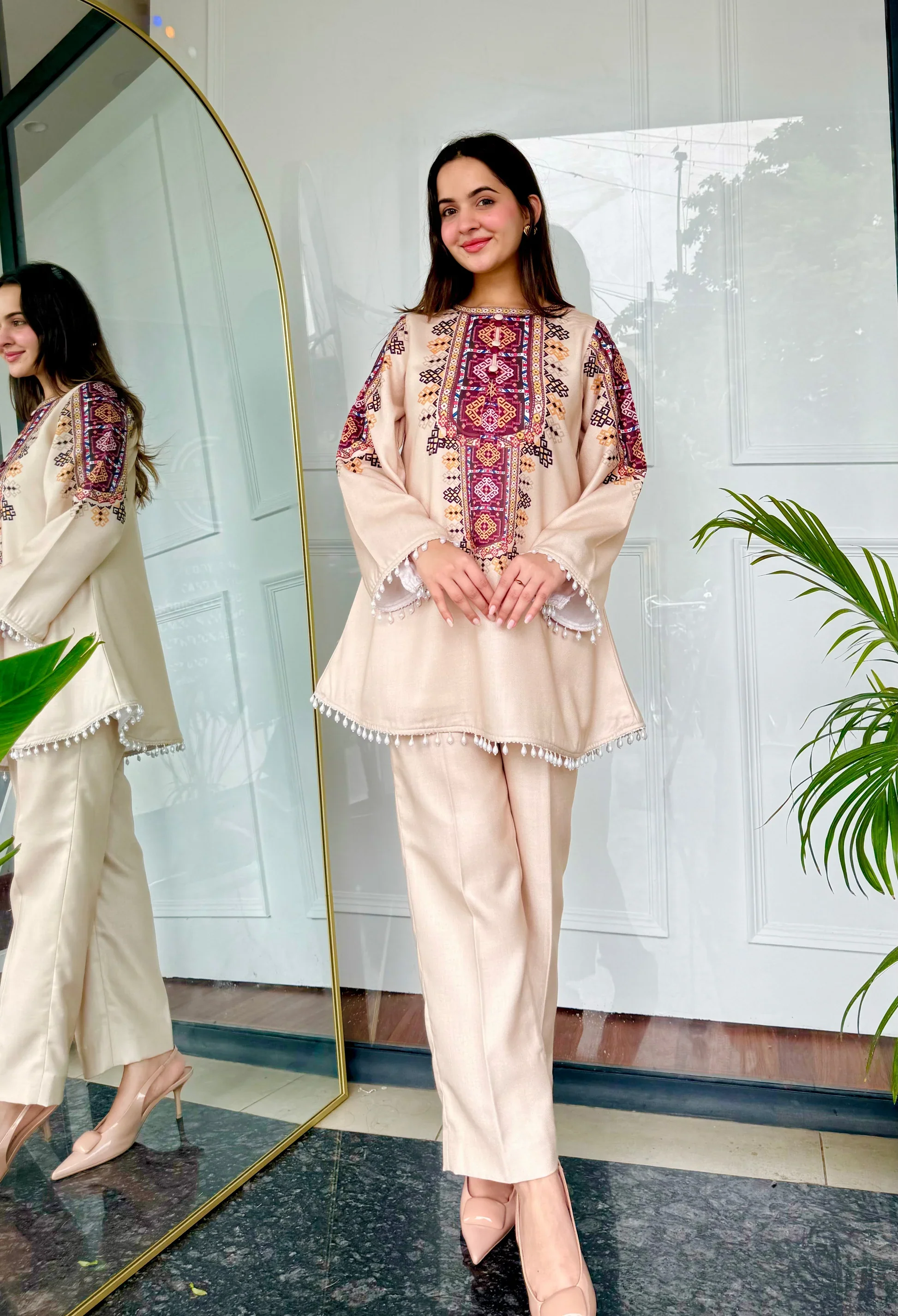 Tanuja Luxe Beige Co-ord Set - Image 4