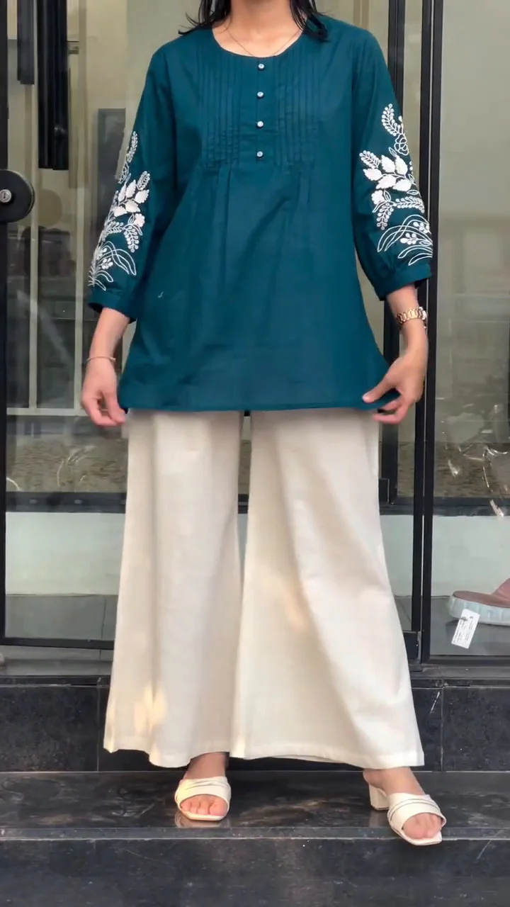 Vrinda Minimal Style Teal Co-ord Set - Image 5