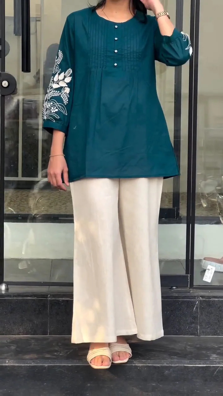 Vrinda Minimal Style Teal Co-ord Set - Image 8